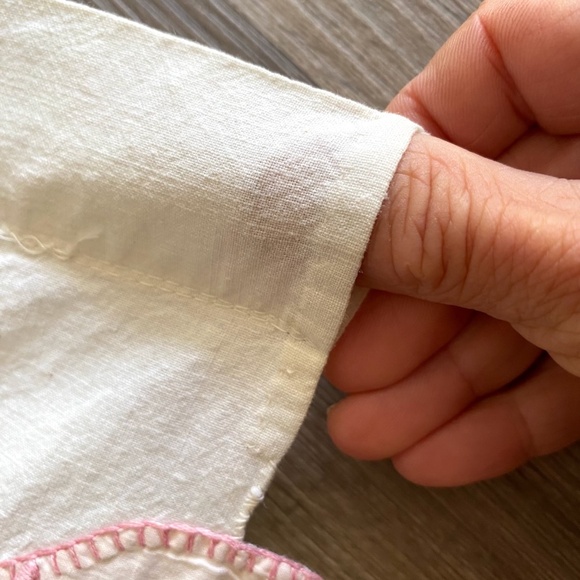 VTG 1920s 1930s Curtain Panel Summer Coverlet Applique Flowers 69.5 x 75" - Picture 9 of 9